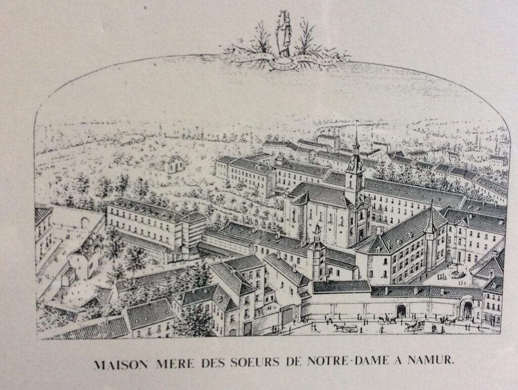 Gravure de la maison mère des Soeurs de Notre-Dame à Namur